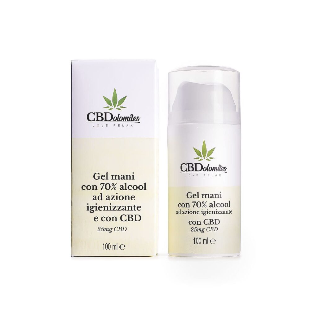 Gel igienizzante mani con CBD